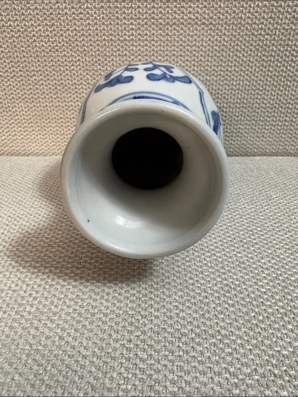 Vintage Blue and White Floral Porcelain Vase